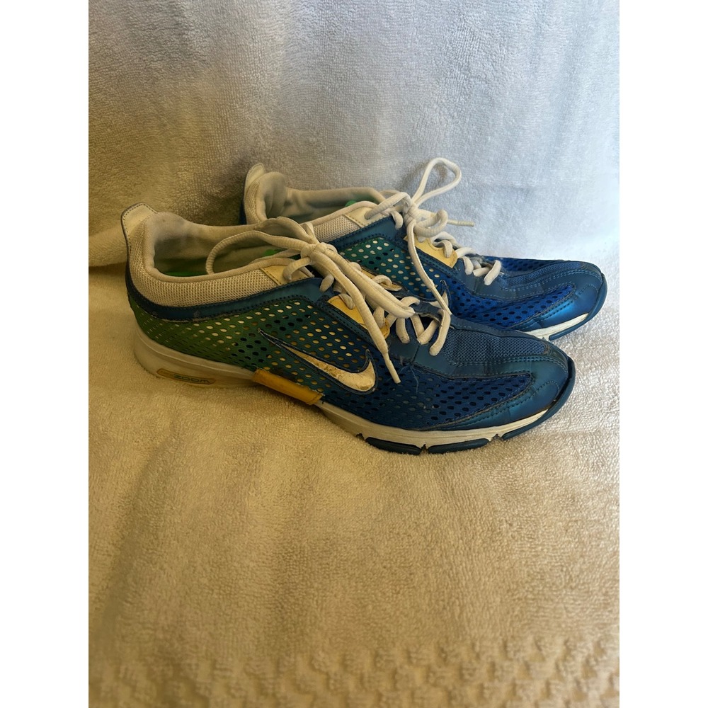 Nike Zoom Blue Green Yellow Gradient Running Shoes 324514-311 Mens 10 Vintage